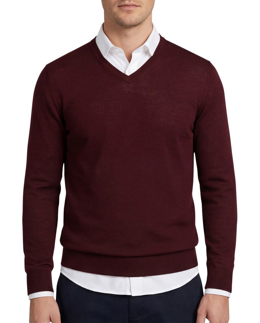 Portofino trui rood merinowol