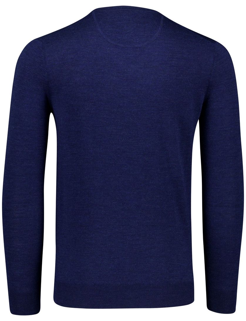Portofino trui v hals donkerblauw gemeleerd