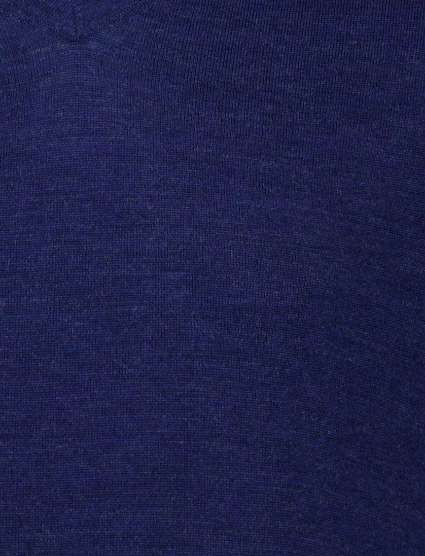 Portofino trui v hals donkerblauw gemeleerd