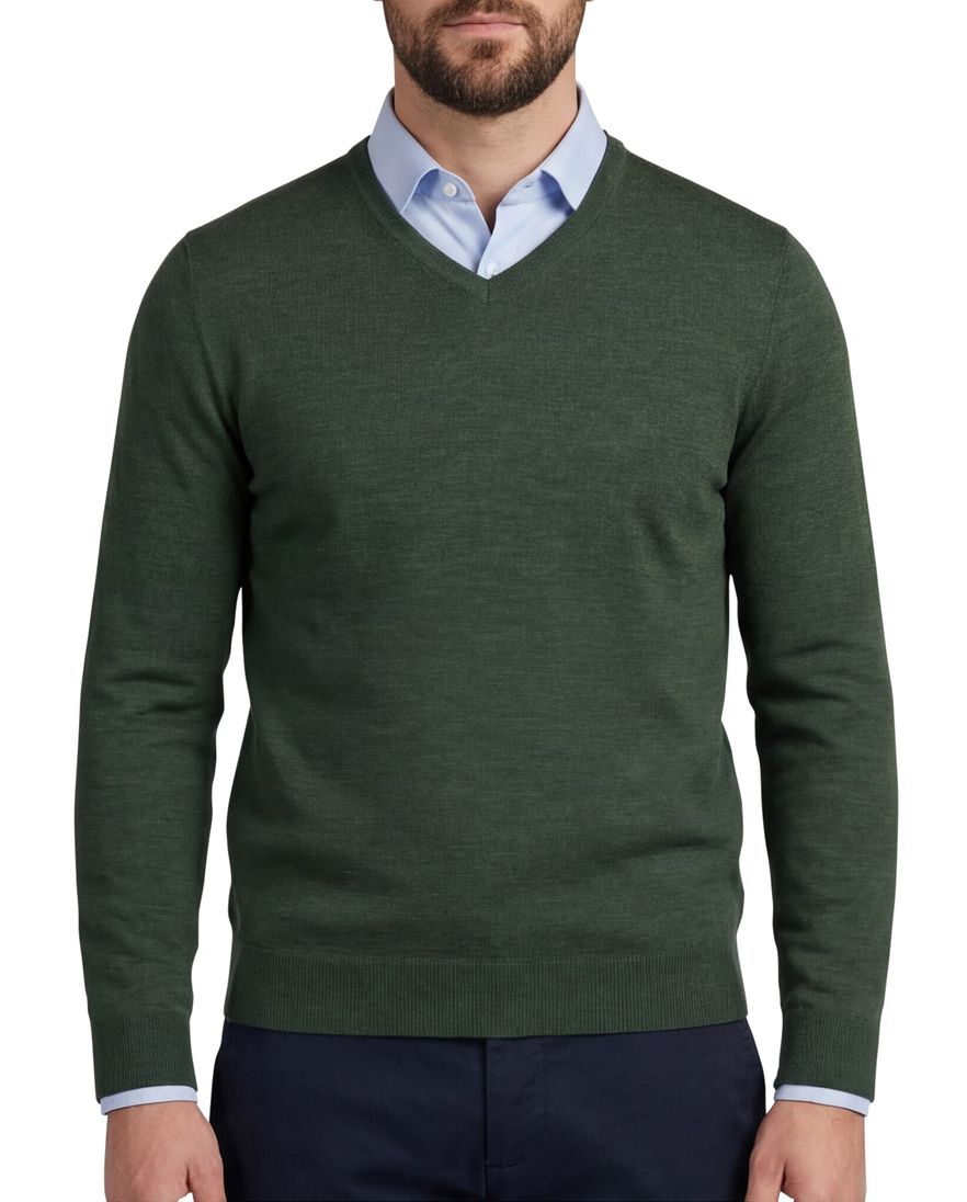 Portofino trui groen turtleneck merinowol