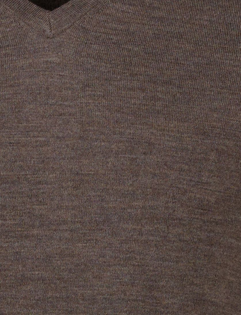 trui extra lange mouwlengte Portofino bruin scheerwol