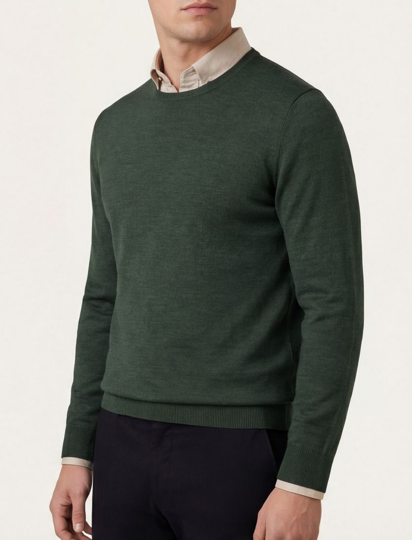 trui Portofino groen gemeleerd