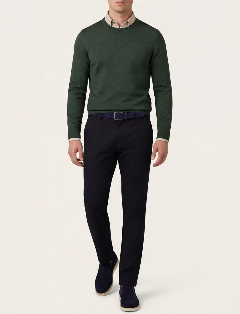 trui Portofino groen gemeleerd