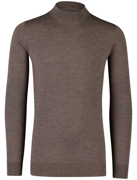 Portofino trui turtle neck bruin gemeleerd