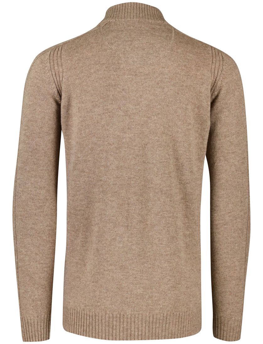 trui extra lange mouwlengte Portofino bruin effen
