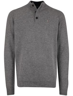 Portofino Portofino trui half zip trui melange grijs 100% lamswol ml7