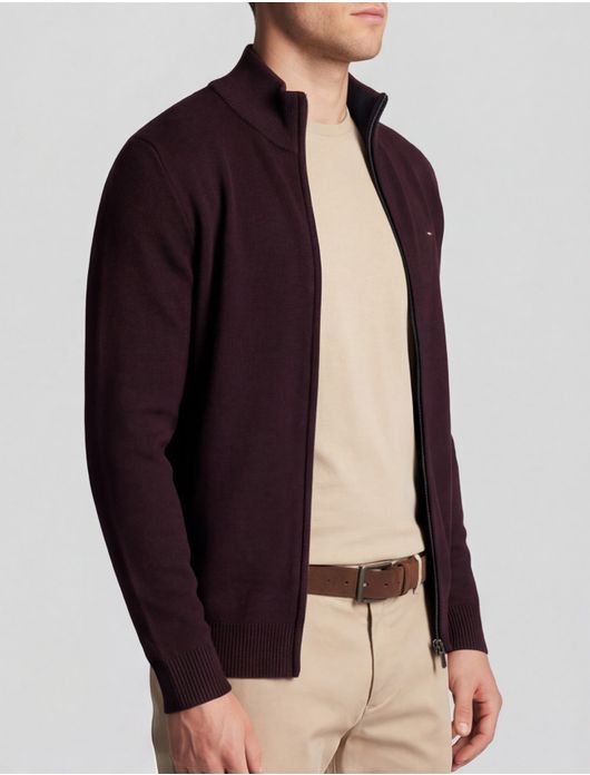 Portofino katoenen vest rits donker paars