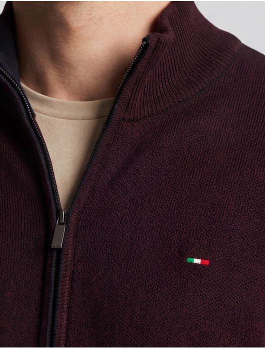 Portofino katoenen vest rits donker paars