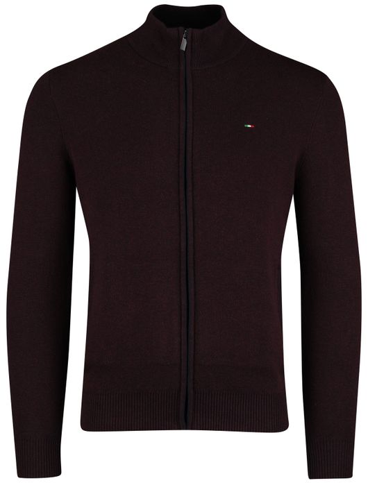 Portofino katoenen vest rits donker paars