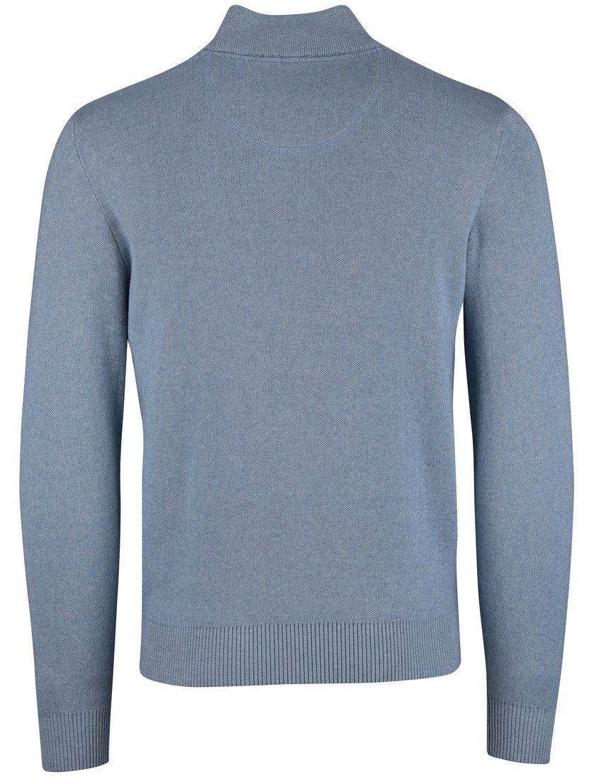 Portofino vest effen blauw katoen normale fit