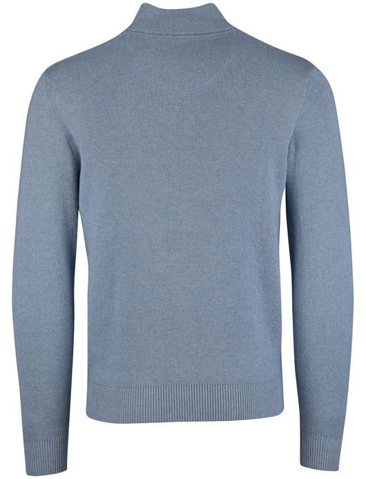 Portofino vest effen blauw normale fit katoen