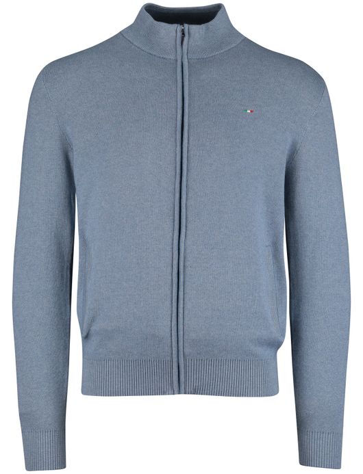 Portofino vest effen blauw normale fit katoen