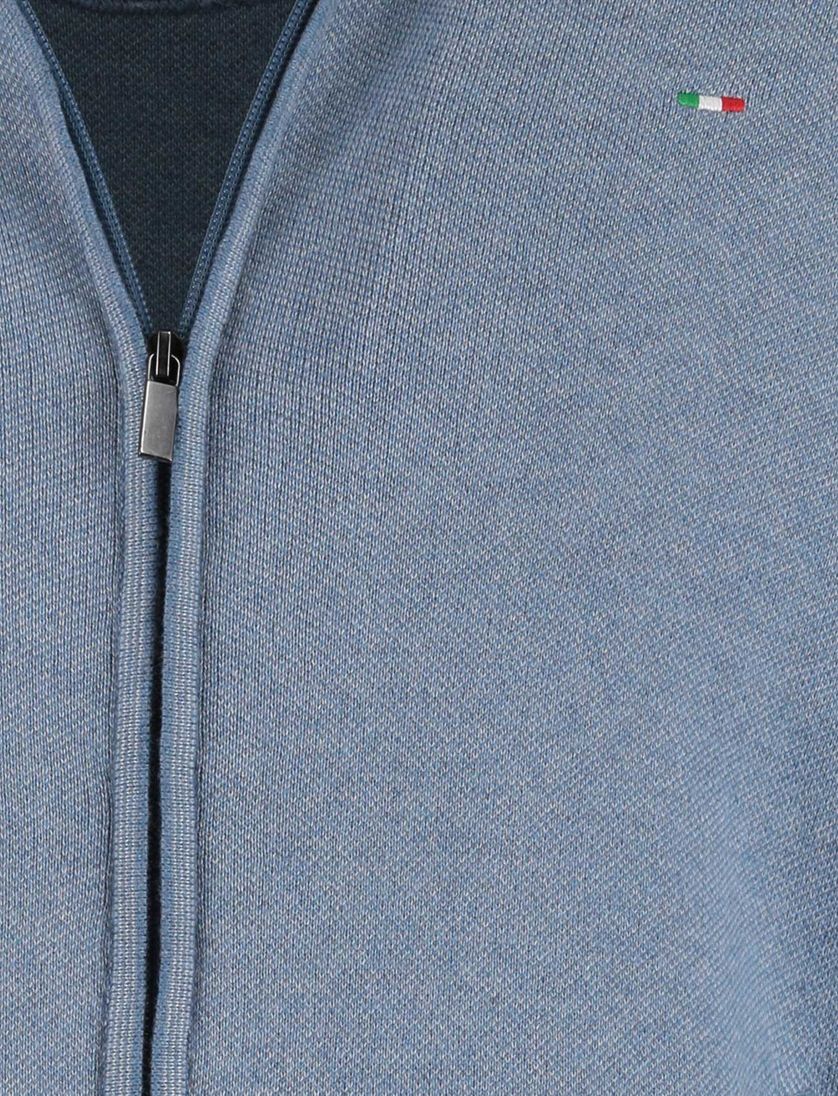 Portofino vest effen blauw katoen normale fit