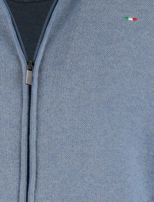 Portofino vest effen blauw normale fit katoen