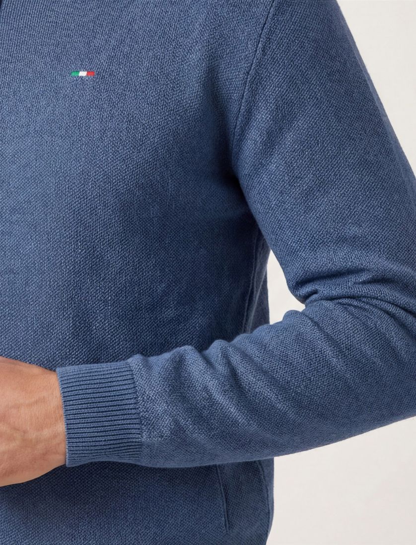 Blauw Portofino vest katoen