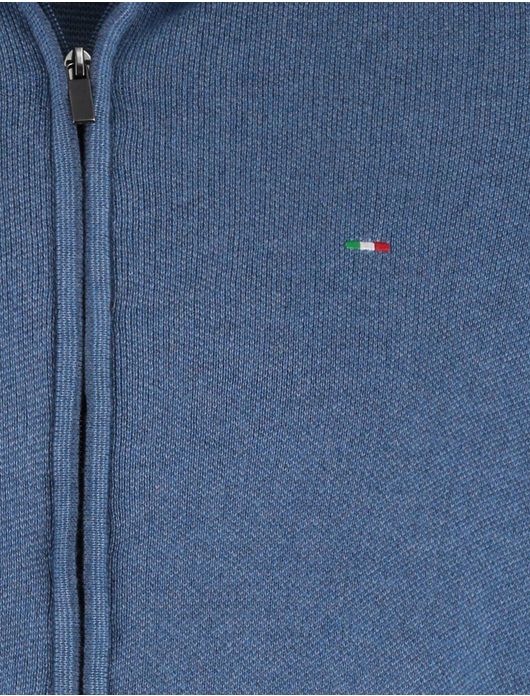 Portofino katoenen vest rits blauw