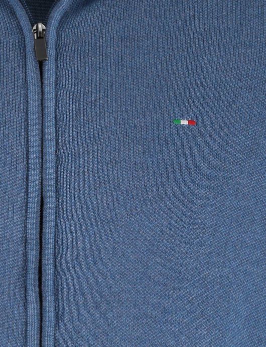 Portofino vest rits blauw katoen