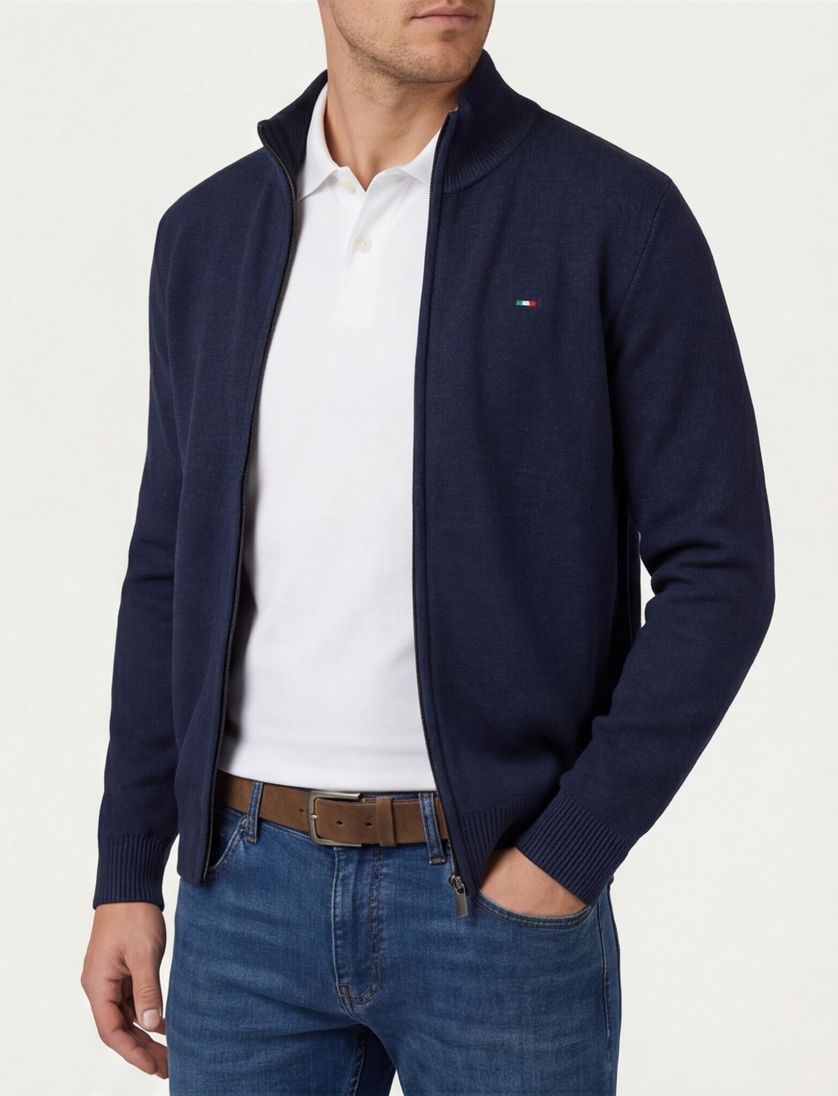 Navy Portofino vest katoen