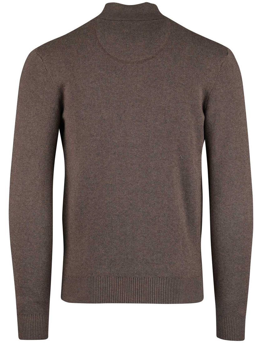 Vest Portofino Bruin opstaande kraag katoen