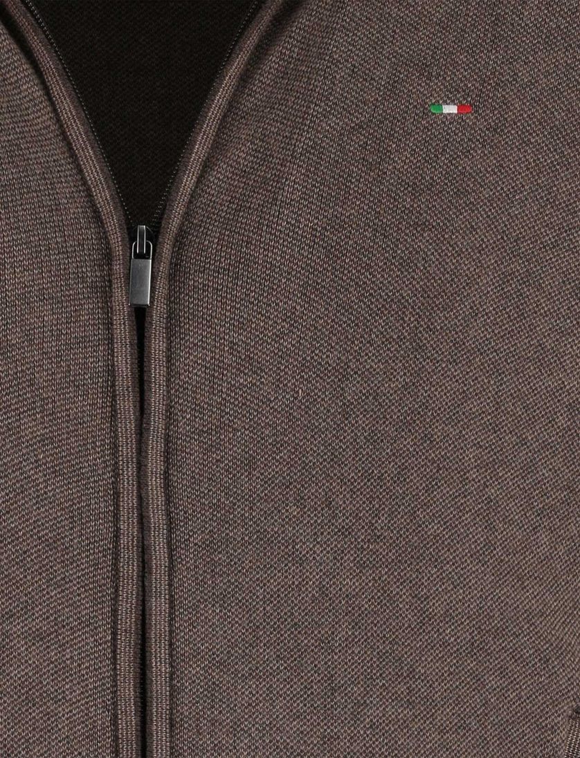 Vest Portofino Bruin opstaande kraag katoen