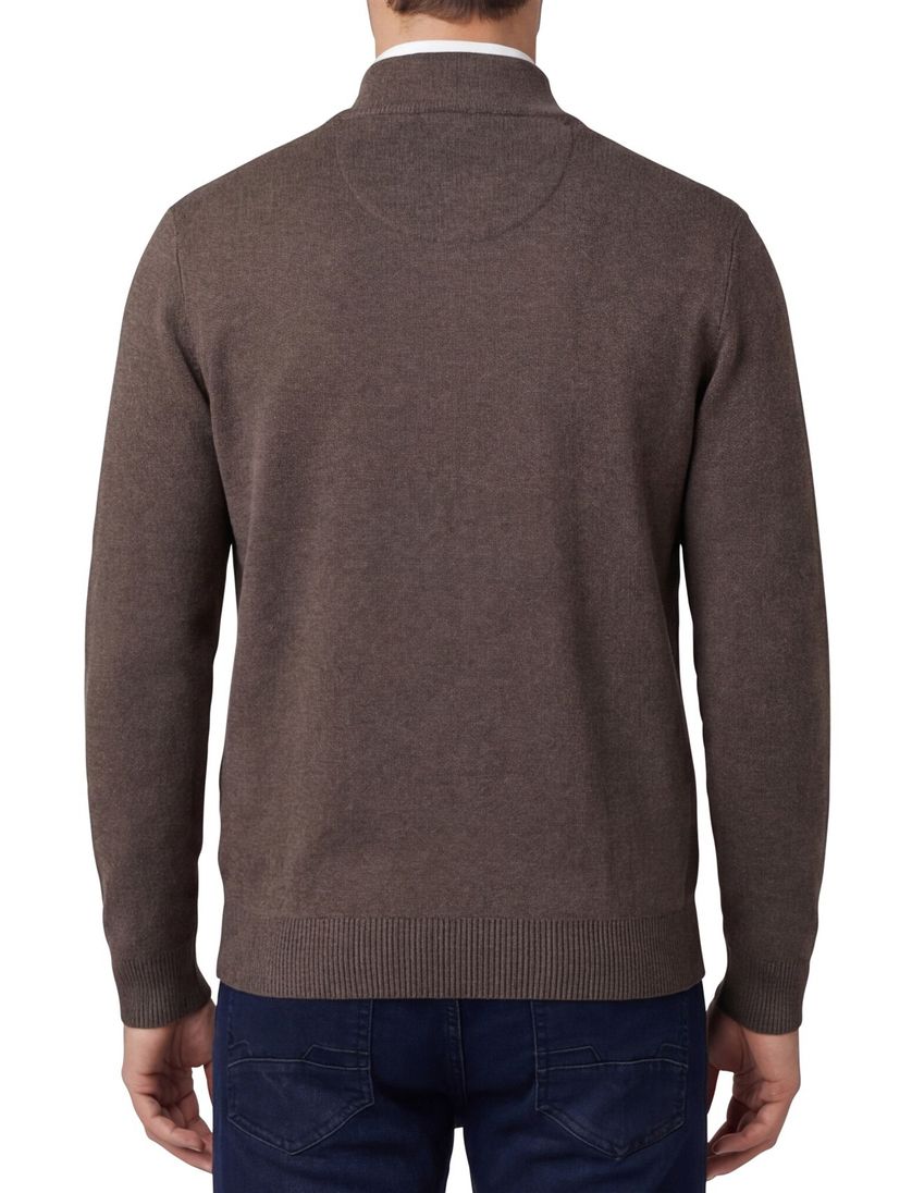 Vest Portofino Bruin opstaande kraag katoen