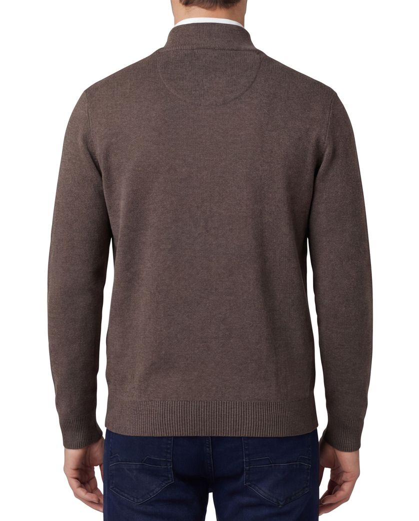 Vest Portofino Bruin opstaande kraag katoen