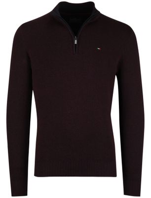 Portofino Half zip trui Portofino bordeaux katoen