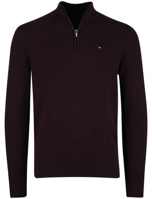 Portofino Portofino trui half zip melange bordeaux 100% katoen