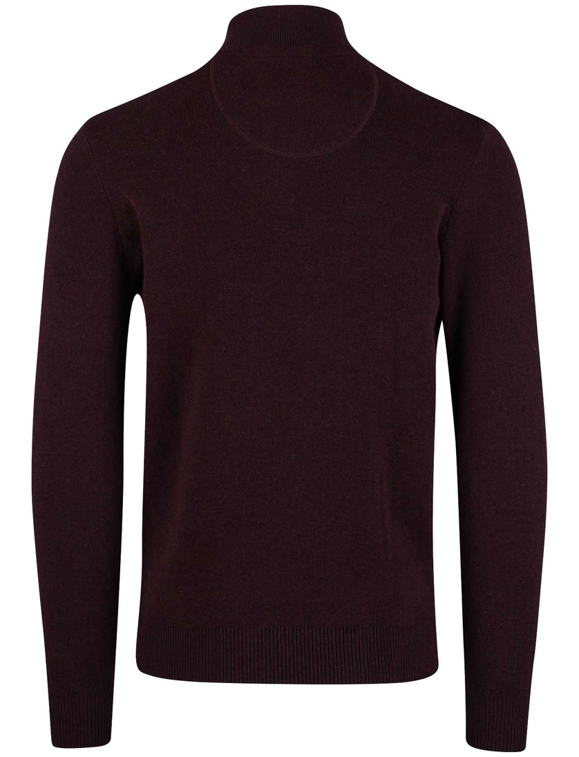 Half zip trui Portofino bordeaux katoen