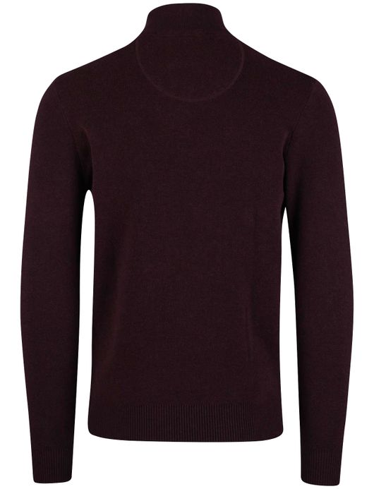 Portofino half zip trui bordeaux katoen