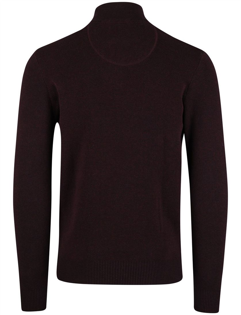 Portofino trui half zip melange bordeaux gemêleerd