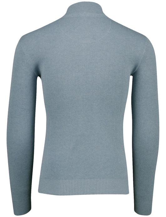 Portofino half zip trui lichtblauw katoen