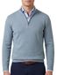 Half zip trui Portofino lichtblauw katoen