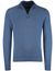 Half zip trui Portofino blauw katoen