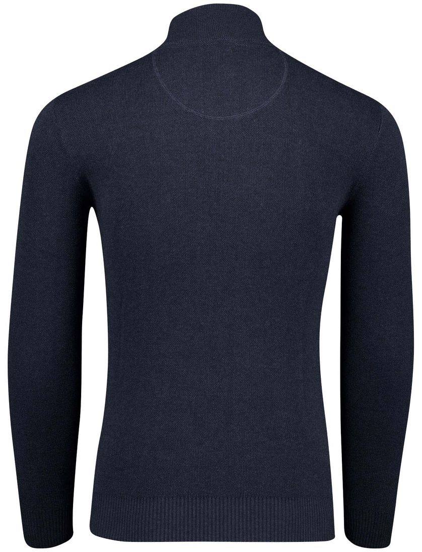 Half zip trui Portofino donkerblauw katoen