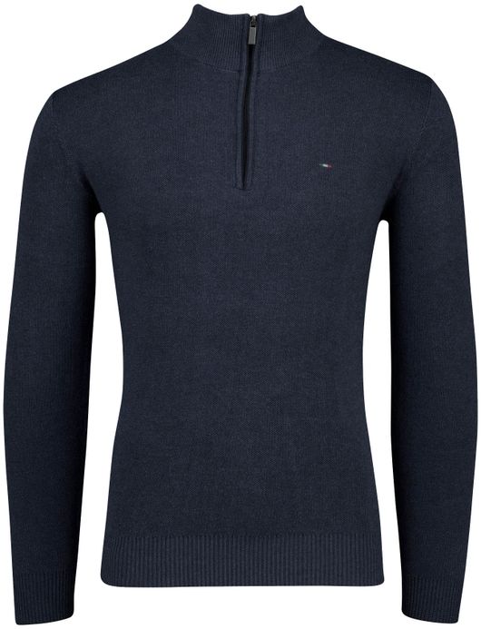 Portofino half zip trui katoen donkerblauw