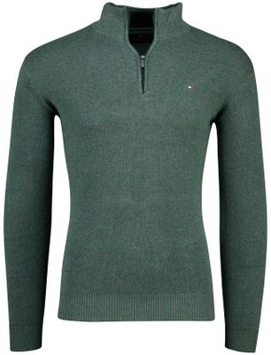 Portofino Katoenen half zip trui Portofino groen