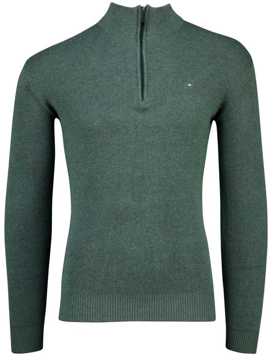 Portofino groene half zip trui katoen