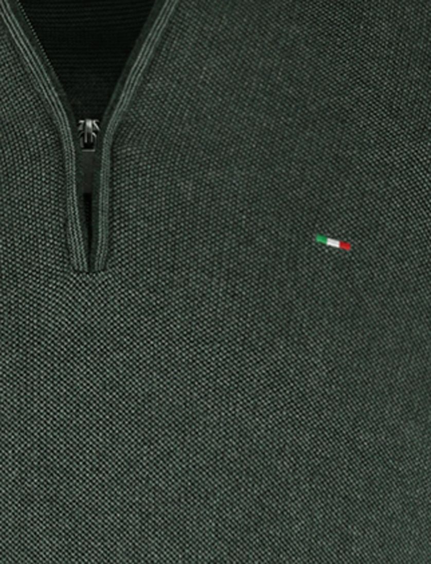 Half zip trui Portofino groen katoen