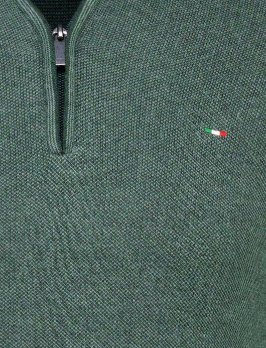 Portofino groene half zip trui katoen