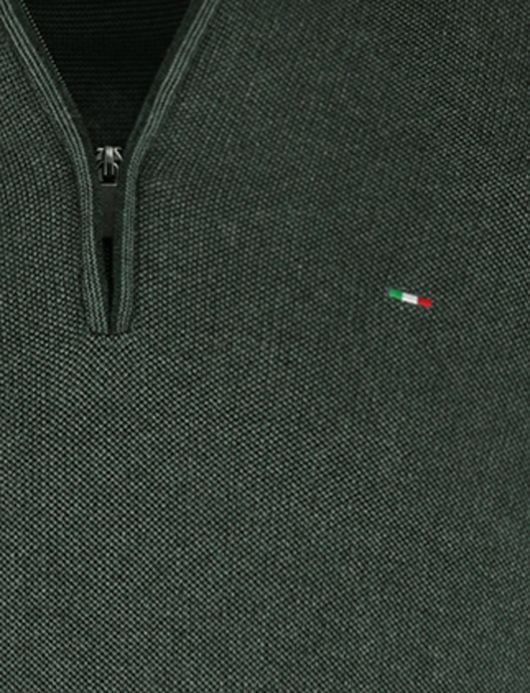 Portofino half zip trui groen gemeleerd