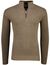 Katoenen half zip trui Portofino bruin