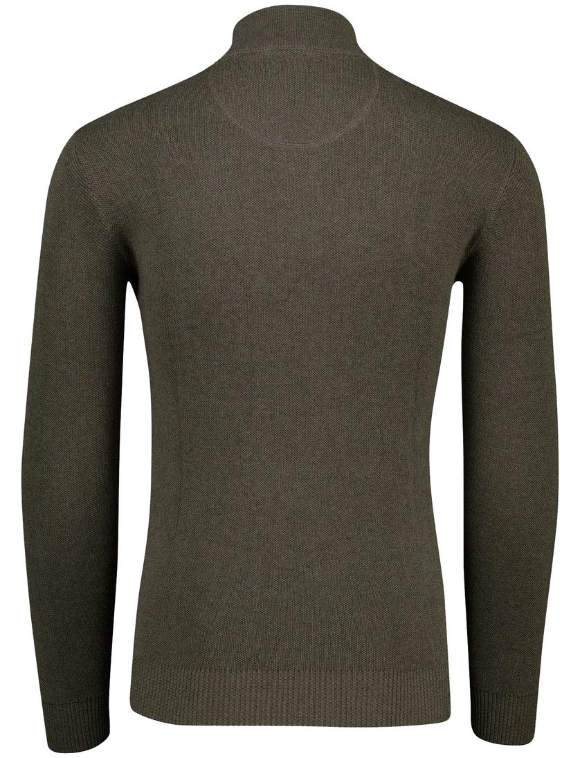 Half zip trui Portofino bruin katoen