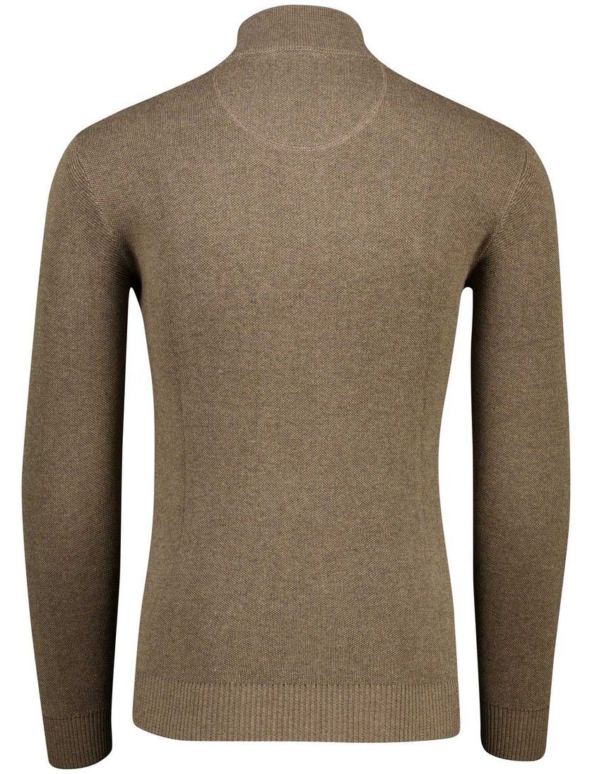 Portofino bruine half zip trui katoen