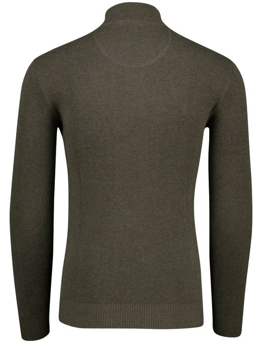 Portofino half zip trui bruin gemeleerd