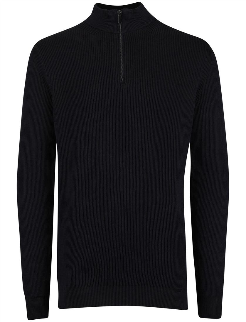 Portofino trui extra lange gebreid katoen navy ml7