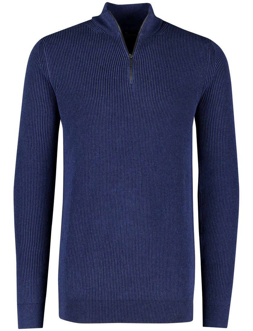 trui extra lange mouwlengte Portofino donkerblauw katoen