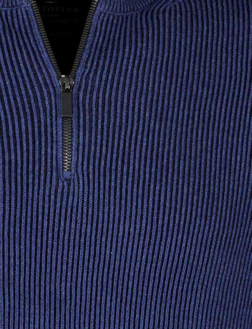 trui extra lange mouwlengte Portofino donkerblauw katoen