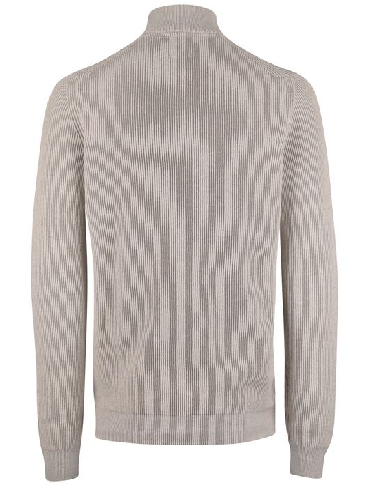 Portofino trui half zip beige katoen