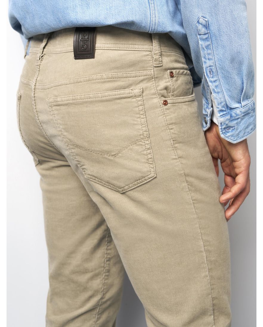 Meyer M5 Five 5p model broek beige effen corduroy